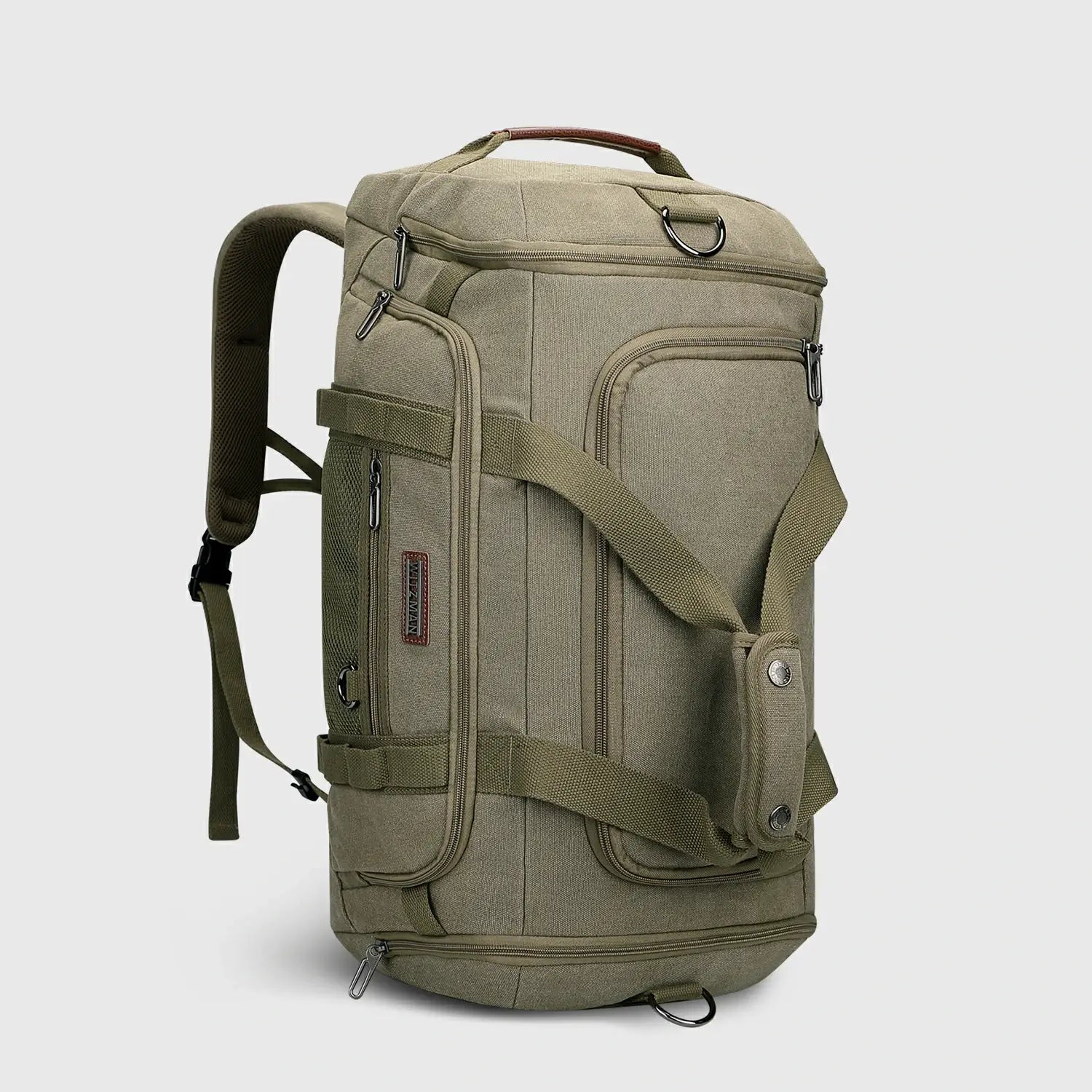 Classic 3-in-1 Canvas Duffel Bag for Travel, zipper opening and top access