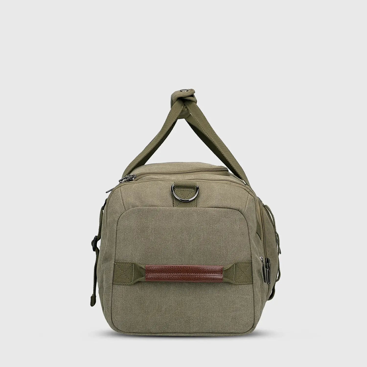 Classic 3-in-1 Canvas Duffel Bag for Travel, shoe compartment or lower pocket detail