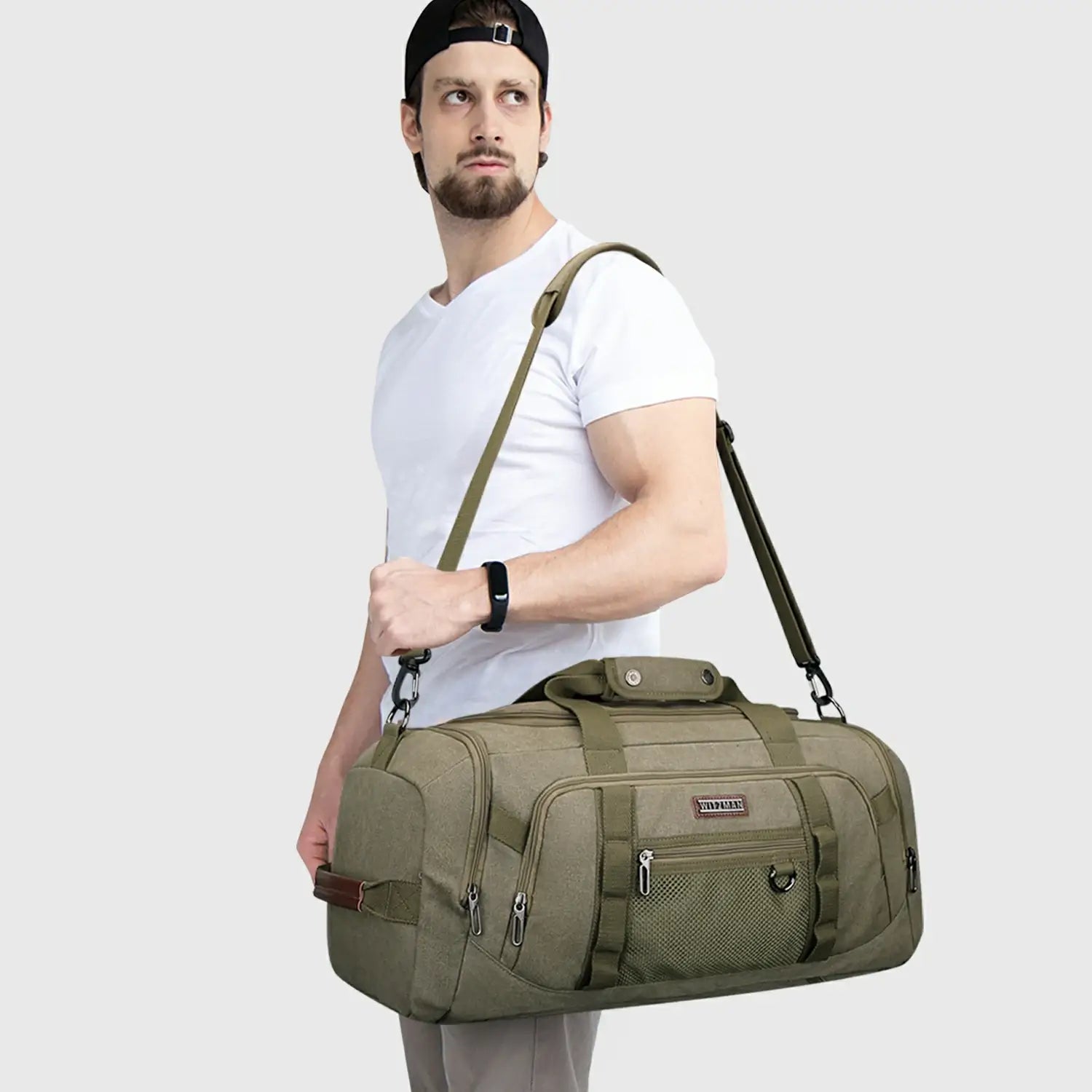 Classic 3-in-1 Canvas Duffel Bag for Travel, weekend packing capacity