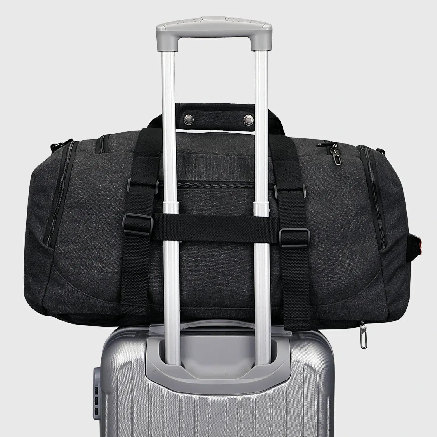 Classic 3-in-1 Canvas Duffel Bag for Travel, side handle detail