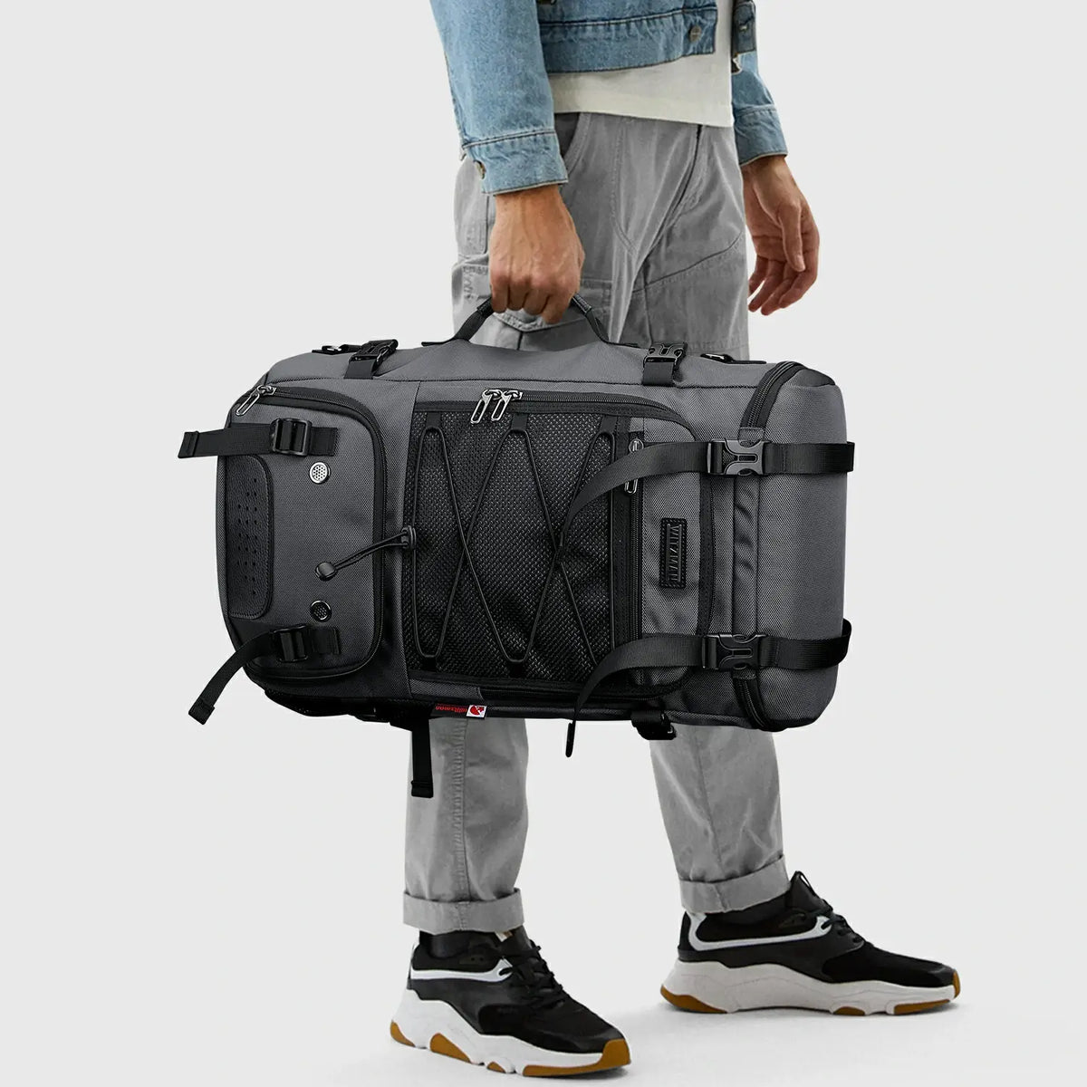 Men’S 3-in-1 Convertible Travel Backpack with Shoe Compartment, carry handles and shoulder strap