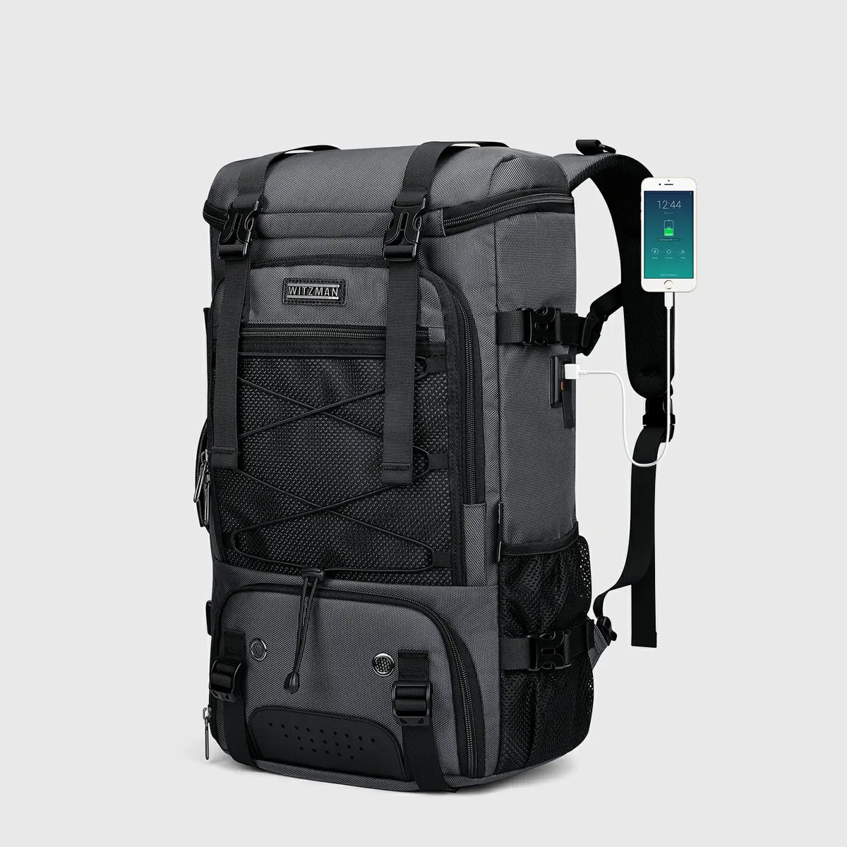 grey travel backpack nylon carry on backpack for men witzman b715