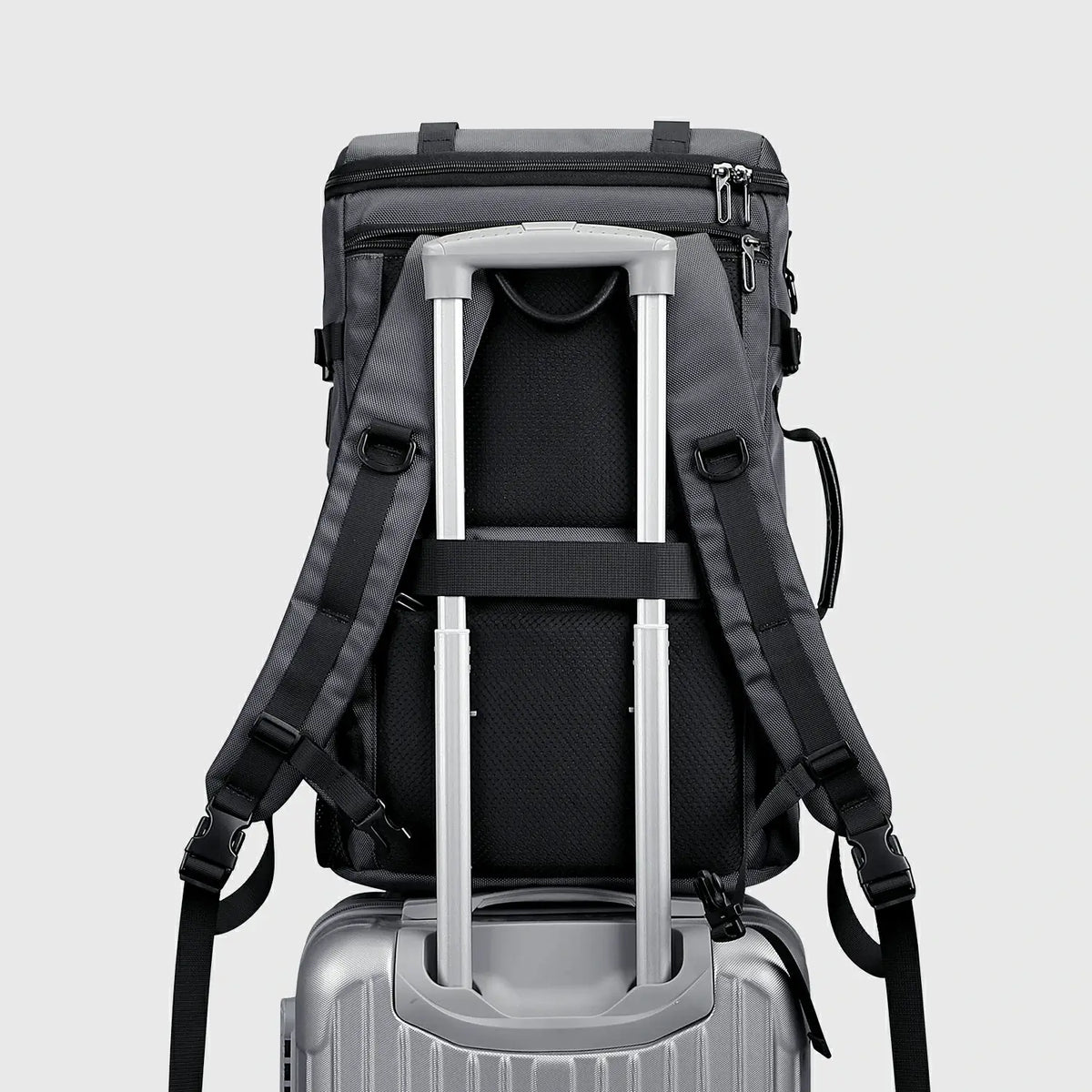 Men’S 3-in-1 Convertible Travel Backpack with Shoe Compartment, front exterior and overall shape