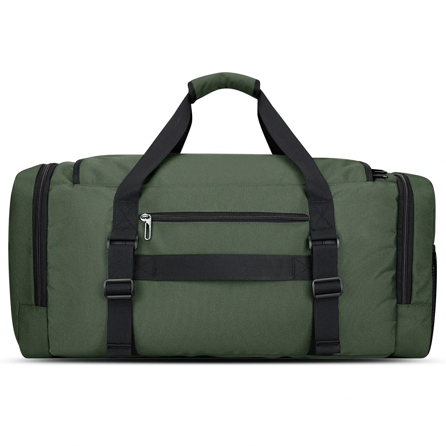 WITZMAN 54L army green travel duffel bag for men with shoe compartment and wet-dry pocket back