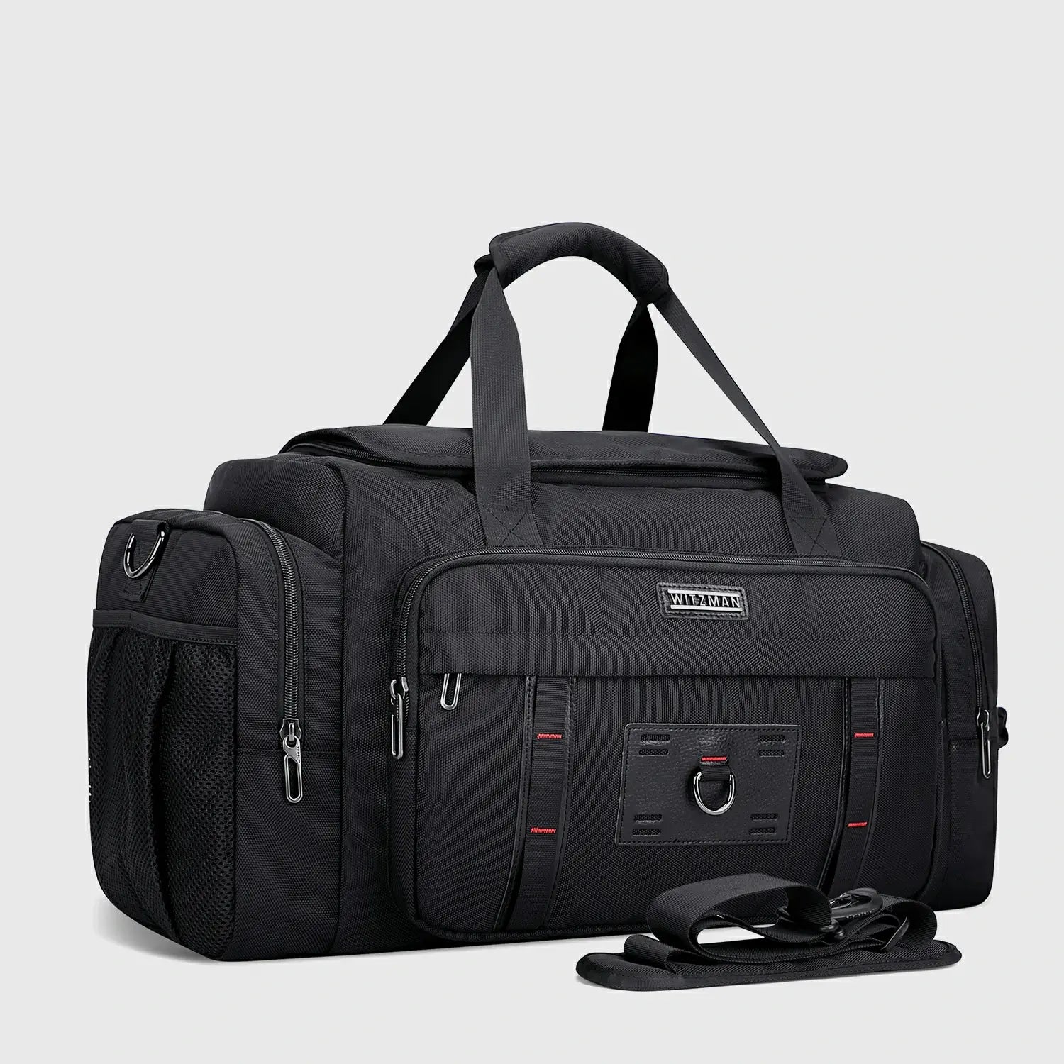 Travel Duffel Bag for Men Nylon Carry on Weekender Bag, front exterior and overall shape