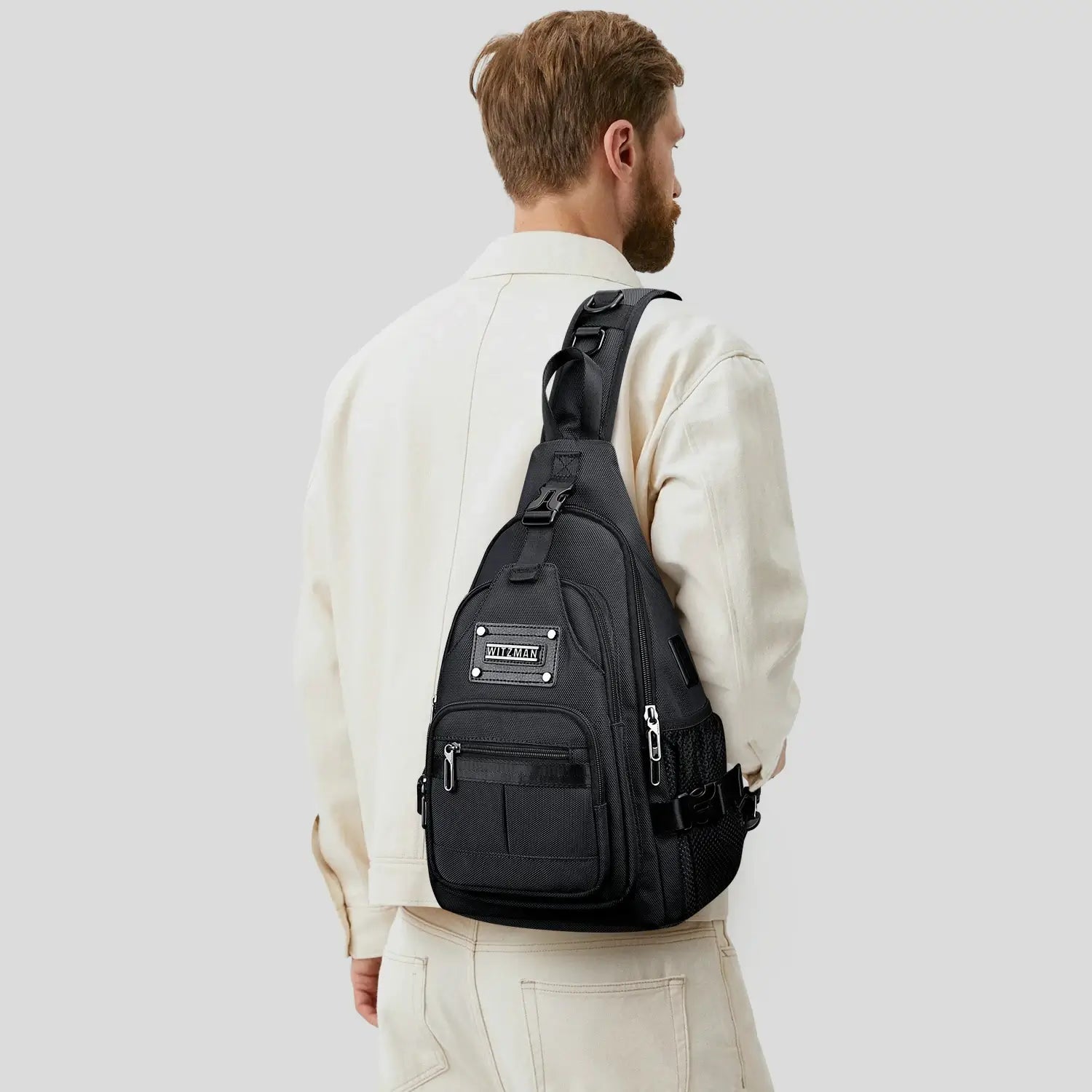 Casual Nylon Chest Bag Triangular Crossbody Sling Bags For Men B735