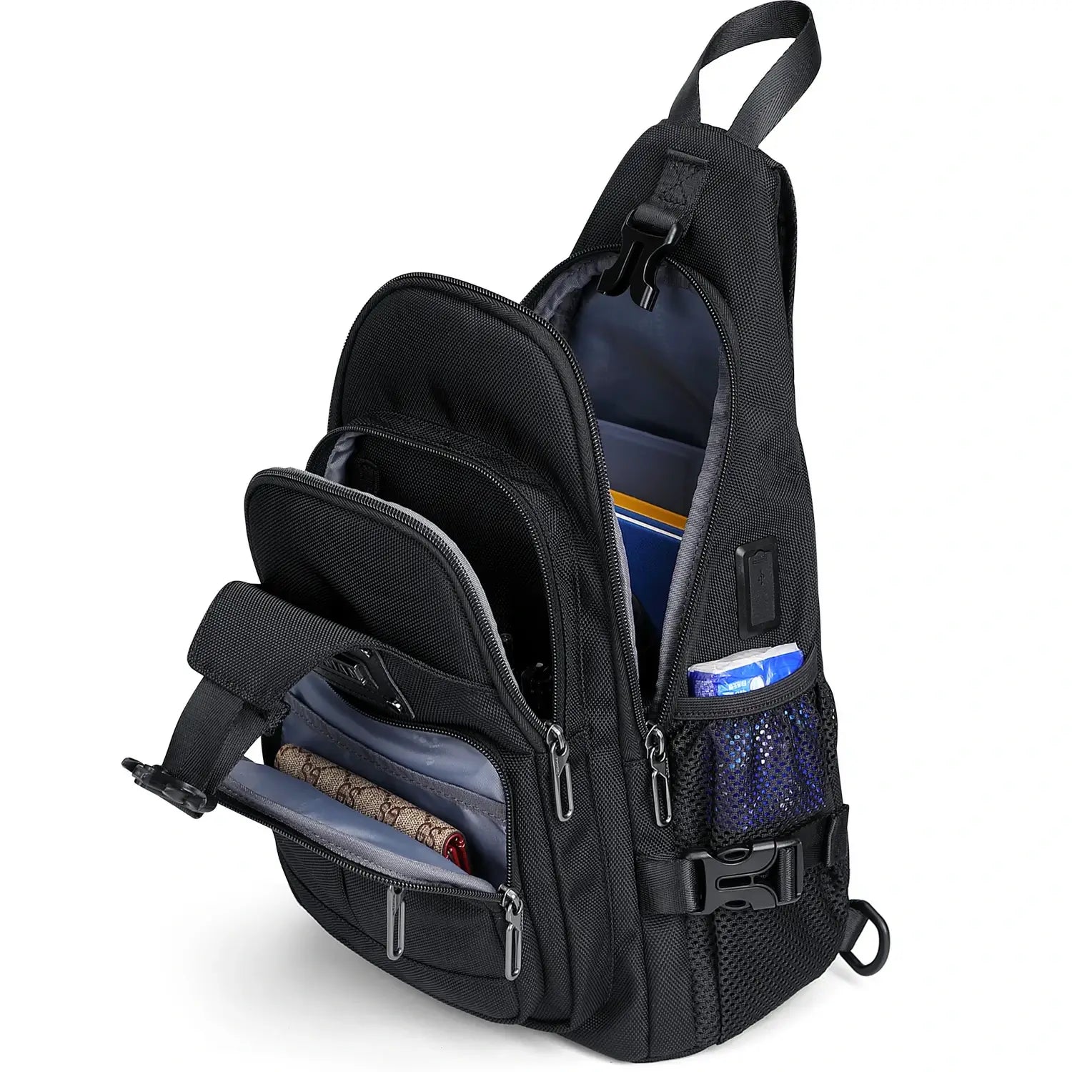 Casual Nylon Chest Bag Triangular Crossbody Sling Bags For Men B735