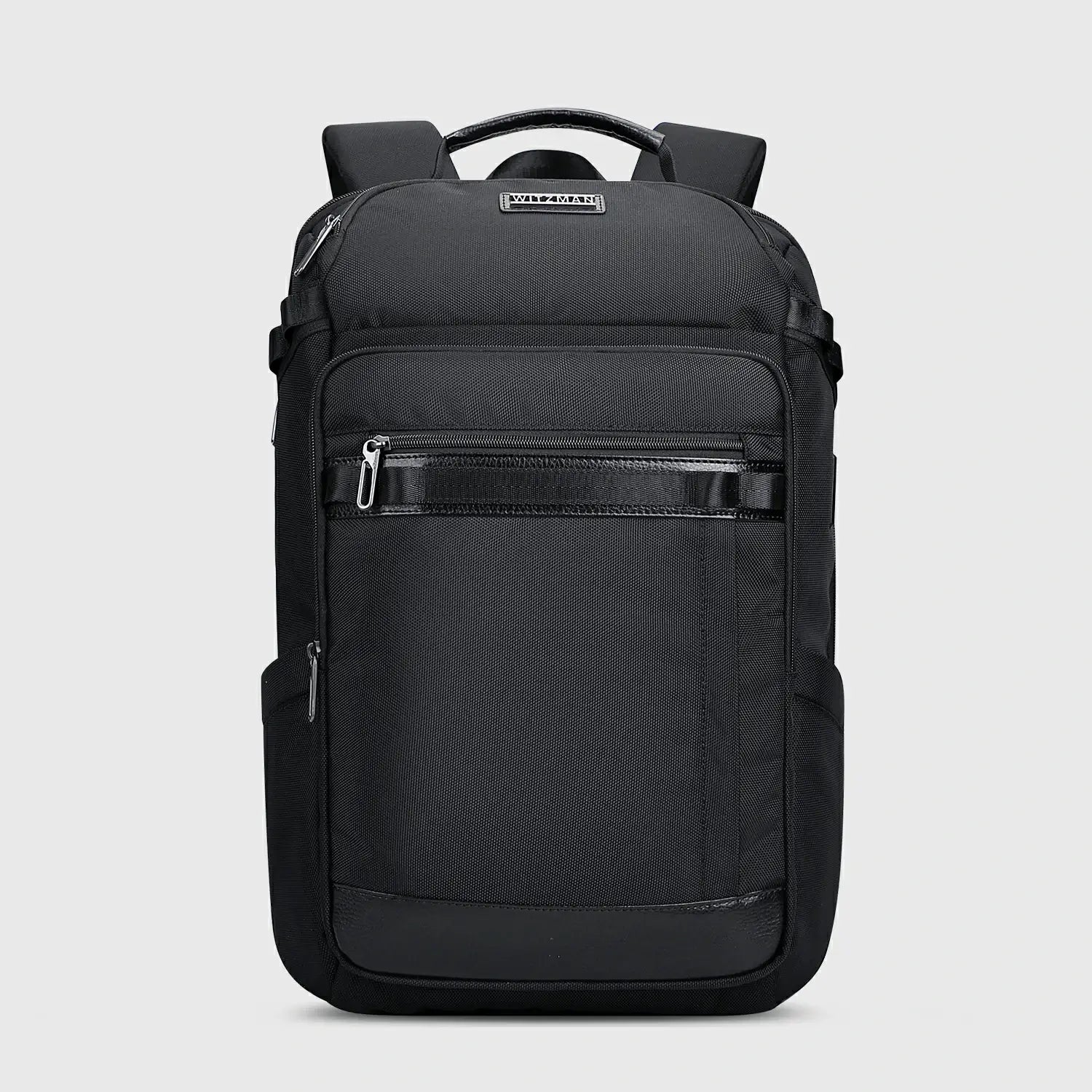 nylon travel backpack with dual compartments black nylon bag