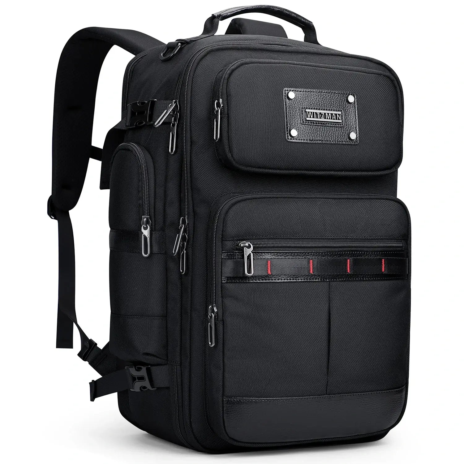 Men’s nylon travel backpack with TSA friendly suitcase-style opening Luggage Laptop Backpacks BLACK