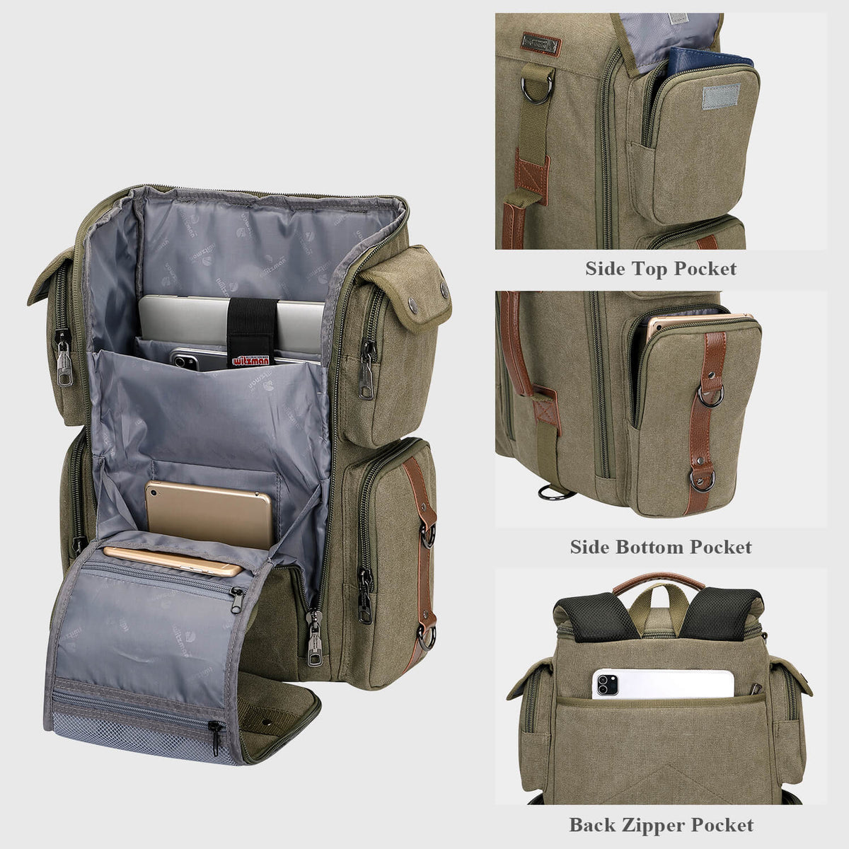 WITZMAN A6661-2 canvas duffel bag product view 17