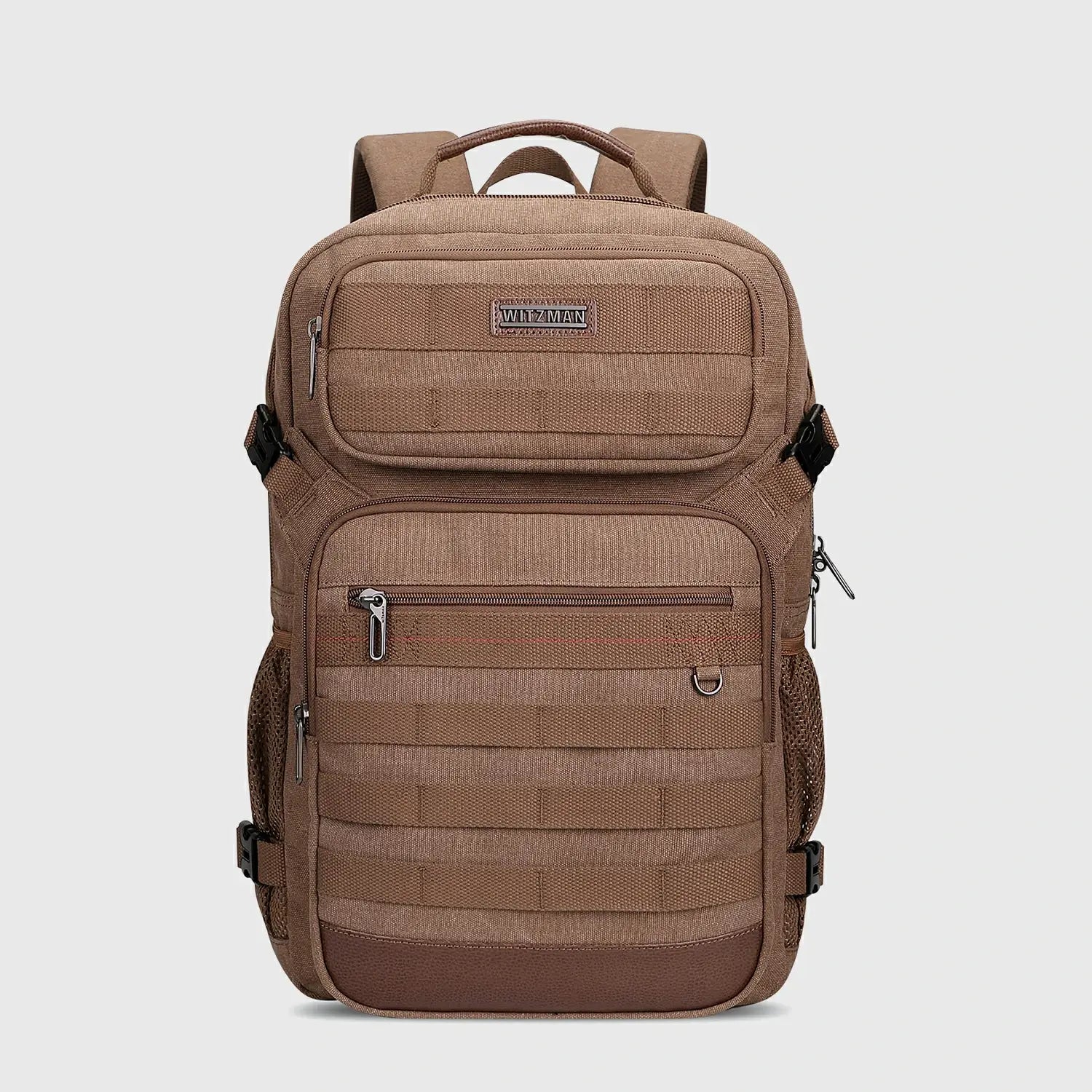 Men Canvas Carry-on Travel Backpack with Vintage Utility Design, three-quarter exterior angle