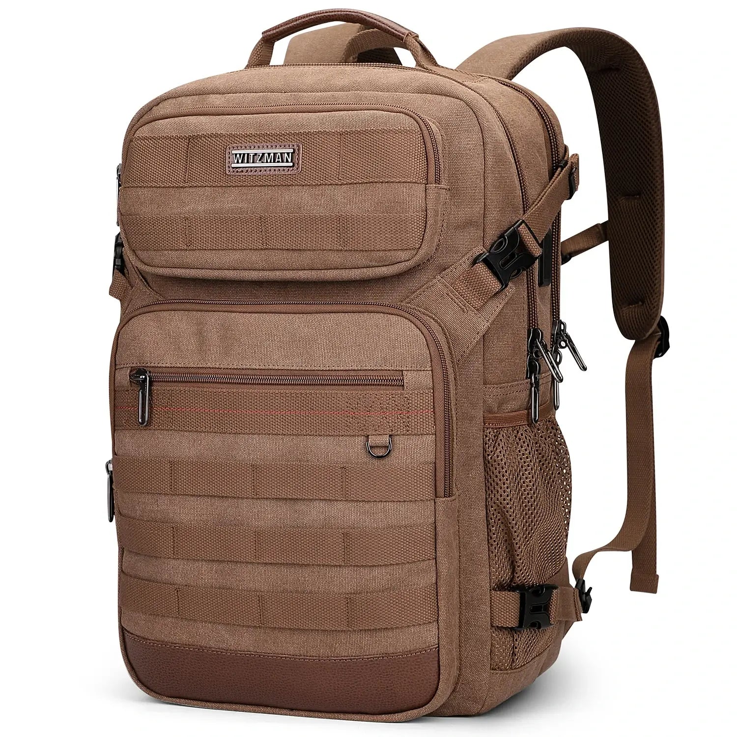 amazon laptop travel backpack Men Canvas Laptop Travel Backpack with Vintage Utility Design