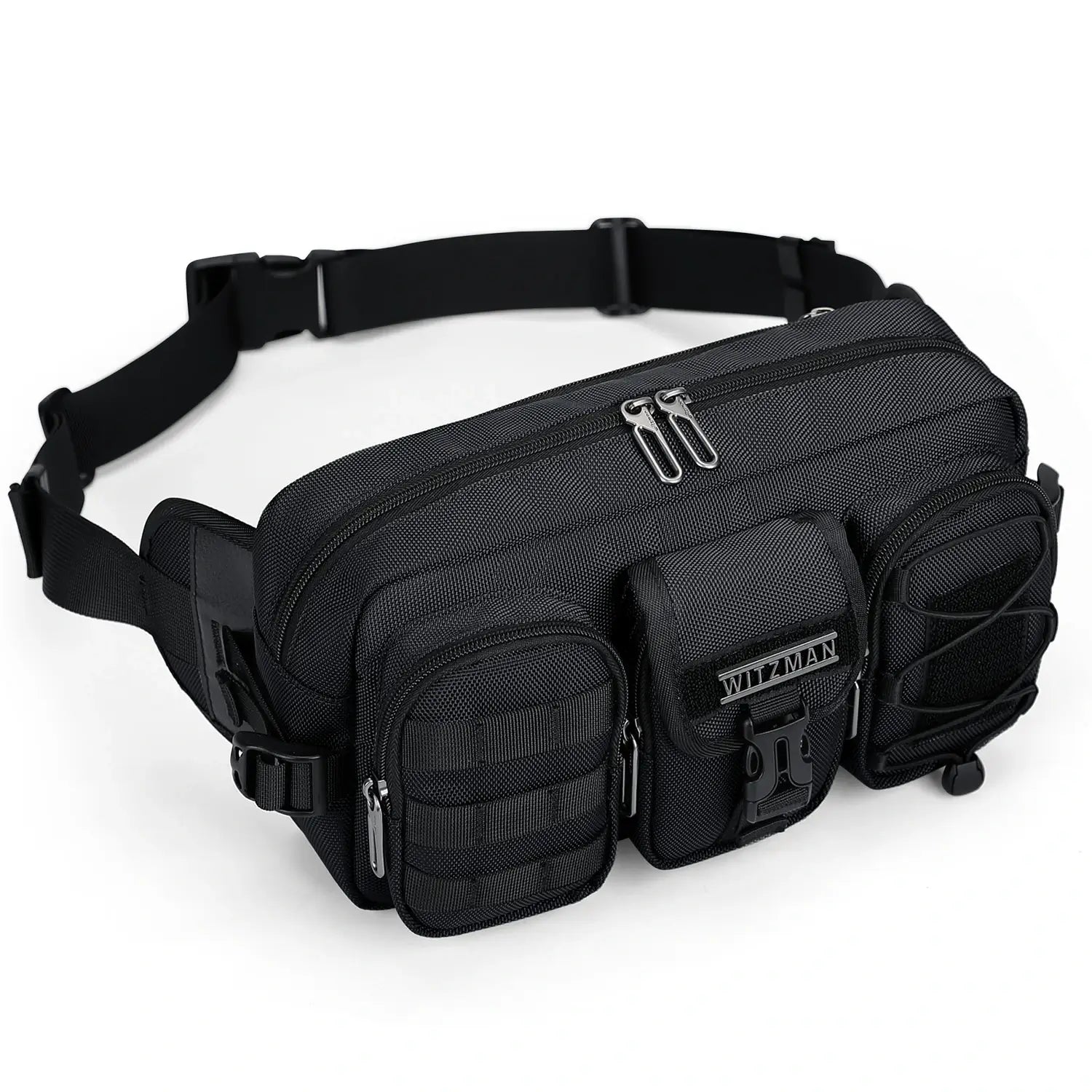 Lightweight waist bag for men with adjustable strap black waist bag nylon witzman