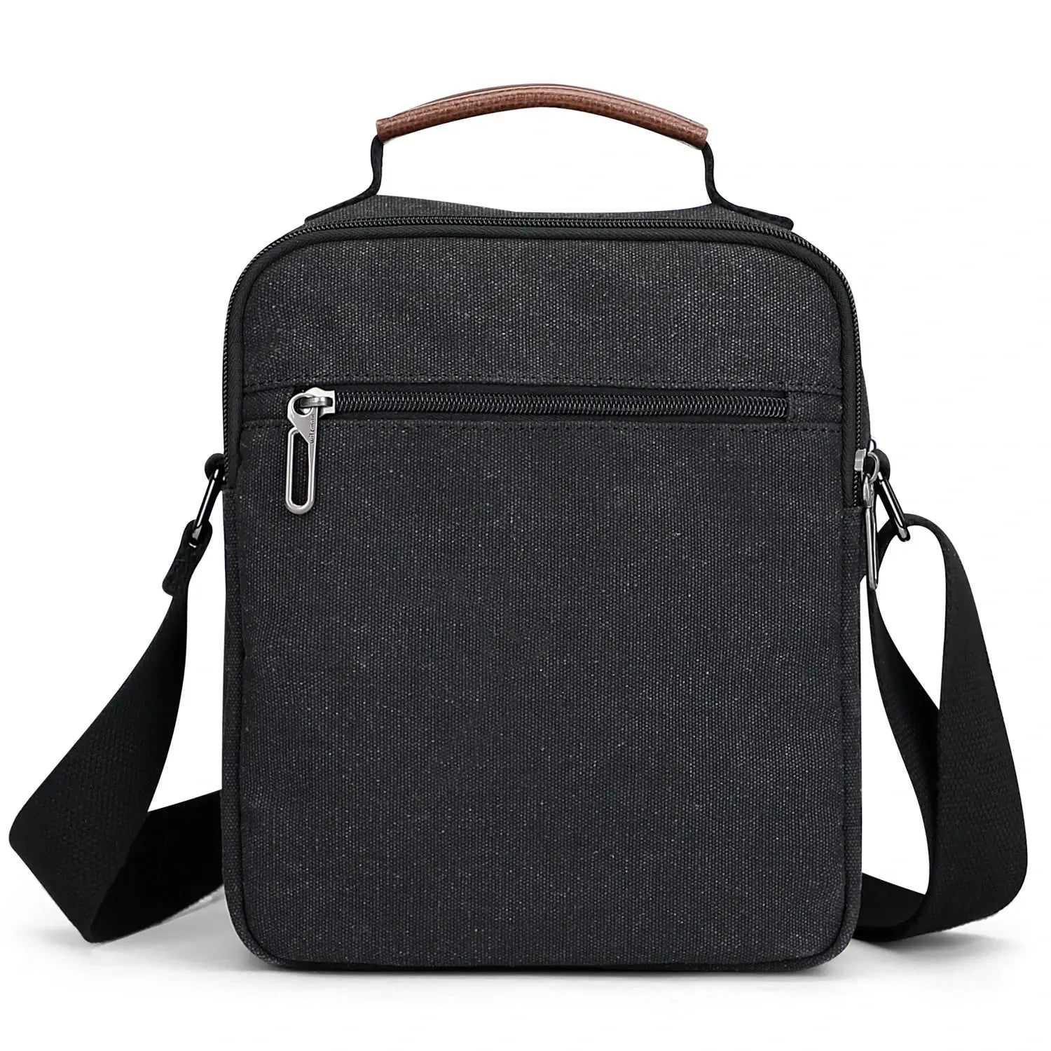 WITZMAN men’s canvas crossbody bag vintage sling messenger satchel for travel and everyday carry black bags