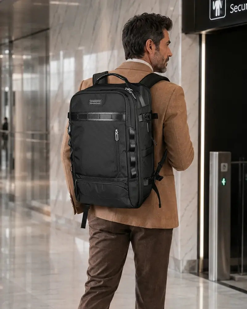 Travel laptop backpacks for men with padded laptop compartments, organized storage and carry-on functionality