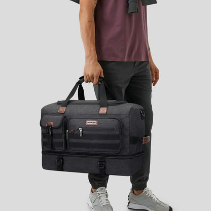 Classic Vintage Canvas Duffel Bag with Toiletry Set A8010-2