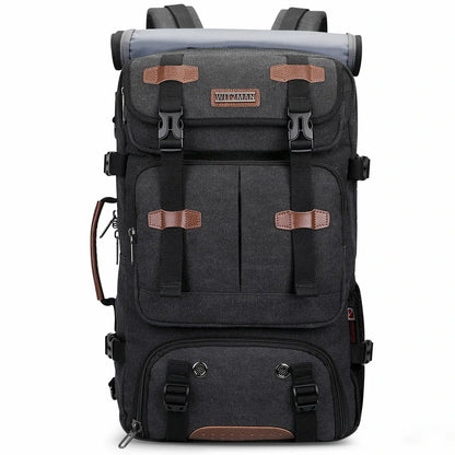 Convertible 40L travel backpack with USB port and 18+ compartments, fits 17 inch laptop, ideal for men and women a8013 best black backpack