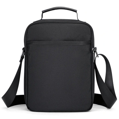 WITZMAN men’s black nylon crossbody sling bag with multiple compartments and iPad pocket B710 back