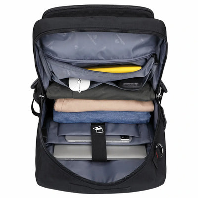 WITZMAN 45L convertible nylon travel backpack for men with USB port and multiple compartments b685