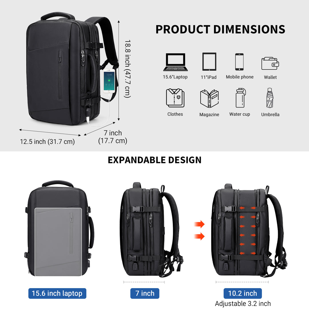 #Color_Black Nylon Waterproof Travel Laptop Backpack