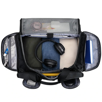 Double-Layer Duffel Bag Modern Split-Level Design with Bottom Shoe Compartment B723