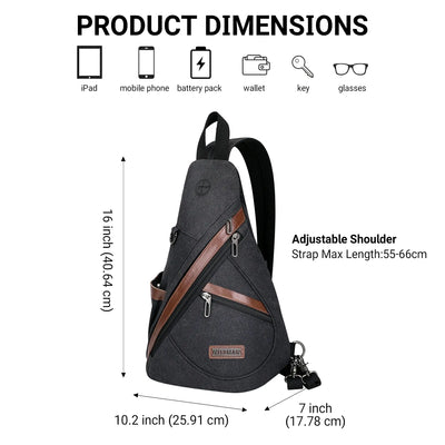 a8004 Canvas Sling Bag for Men Women #color_black