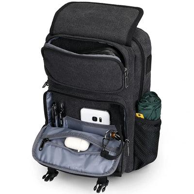 Men’s Canvas Sling Bag with USB Port, Vintage Crossbody Chest Bag A8019