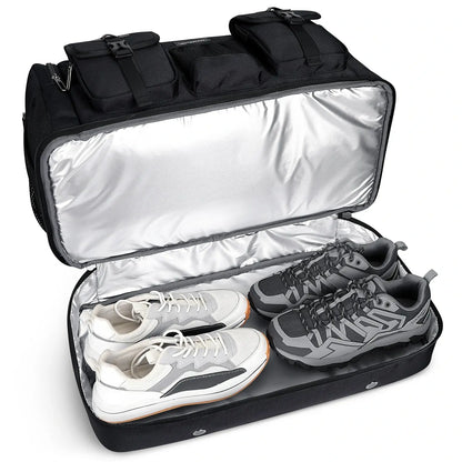 Double-Layer Duffel Bag Modern Split-Level Design with Bottom Shoe Compartment B723