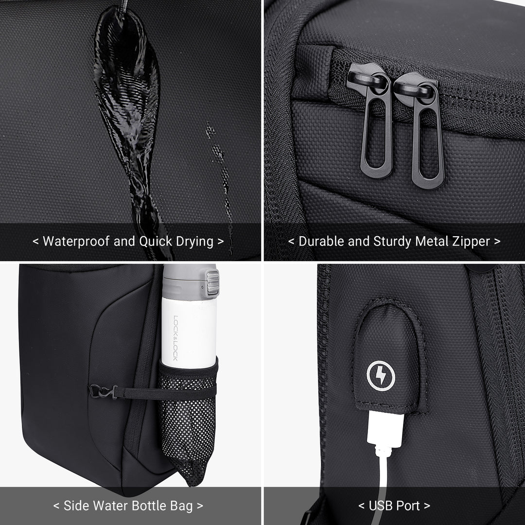 Black Nylon Sling Bag For Men