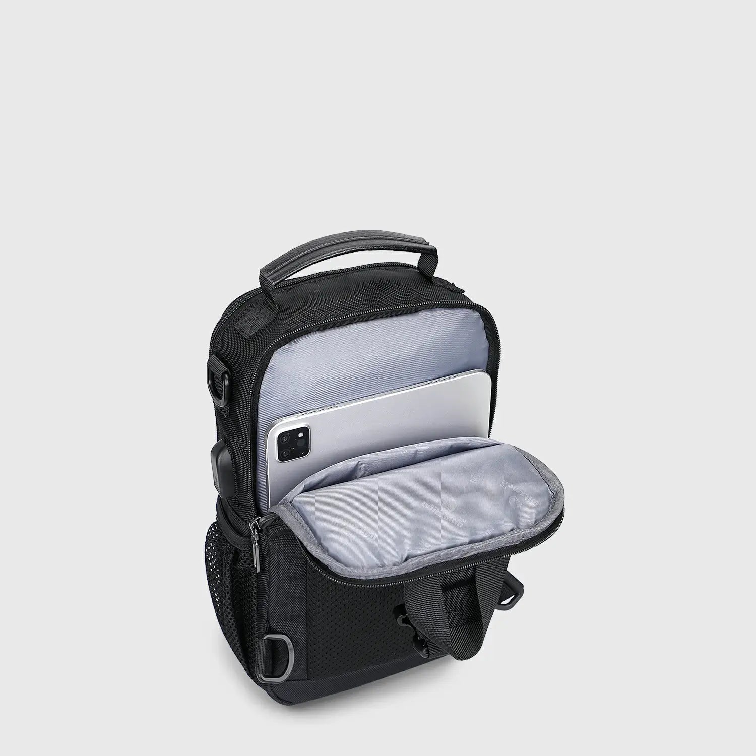 Lightweight Convertible Travel Sling Bag Backpack, nylon texture and stitching