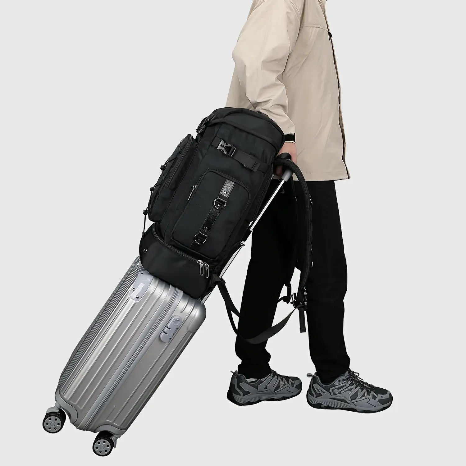 B691 witzman travel backpack for men large nylon carry on backpack laptop bag weekender bag Shoe compartment BEST PACK