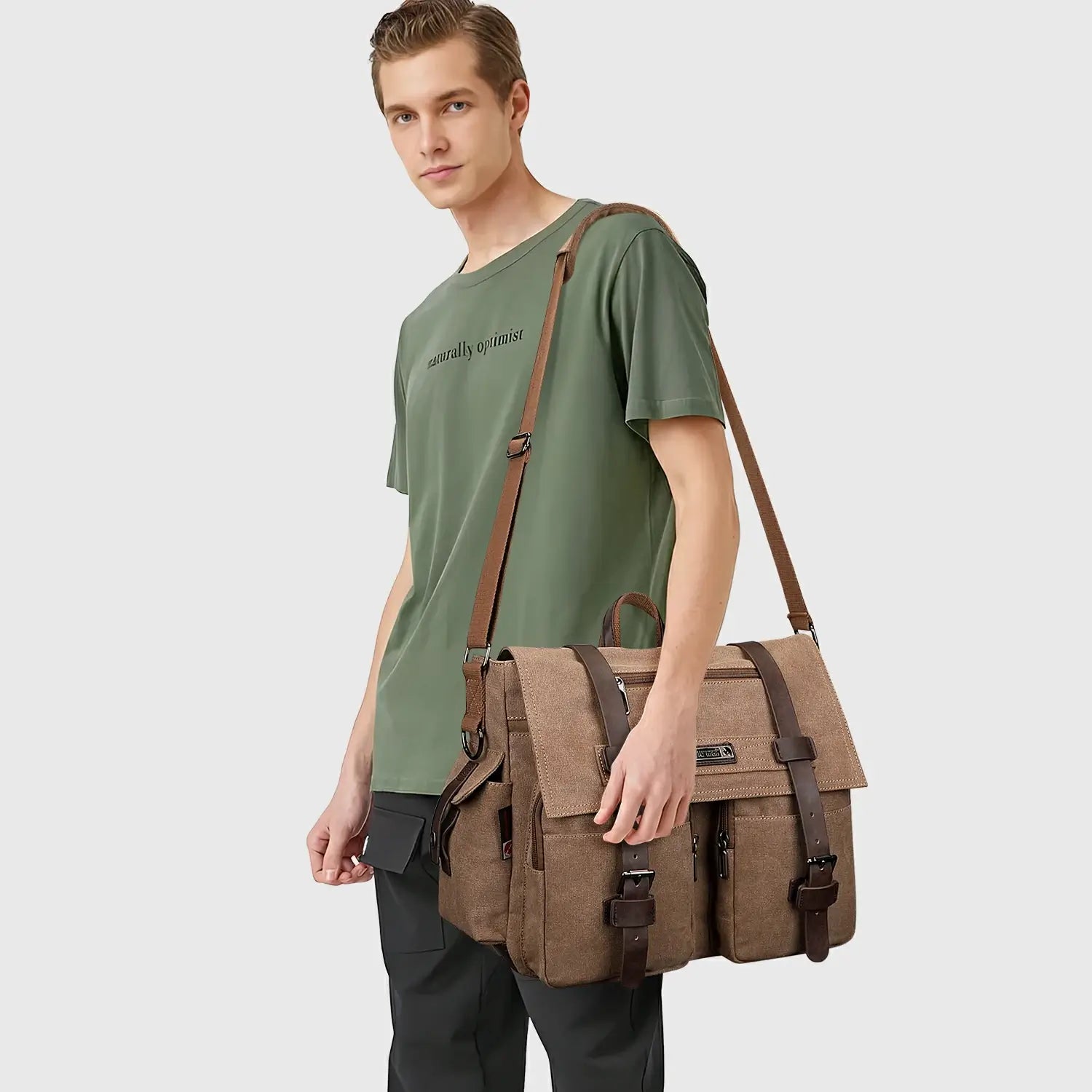 Vintage Canvas Messenger Bag for Men Postman Bags Crossbody