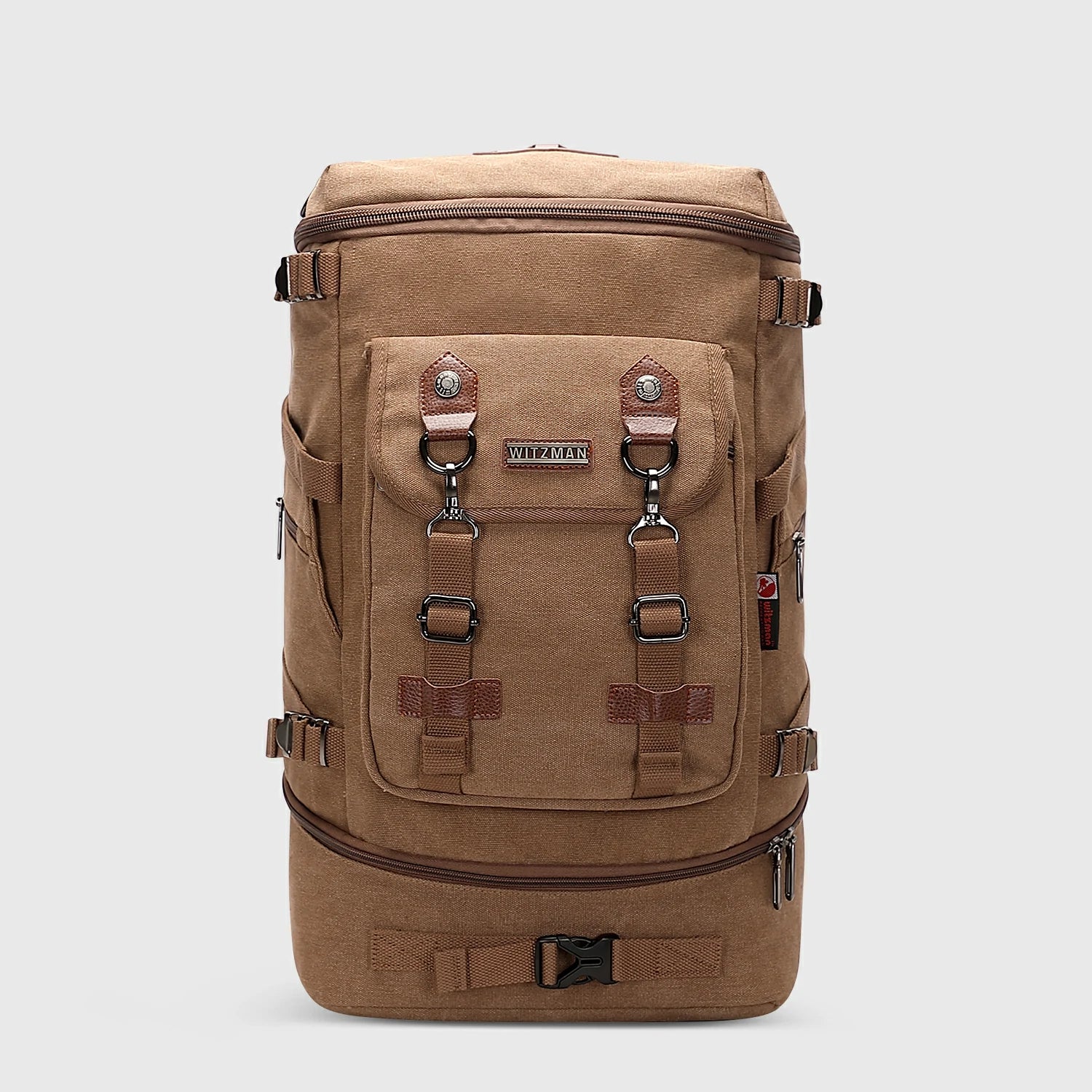 vintage Canvas Carry on Travel Backpack brown