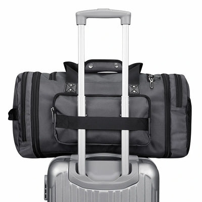 B695 WITZMAN Duffle Bag for Men Nylon Large Weekender Bag with Shoe Compartment #color_grey