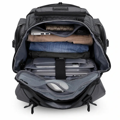 40L Nylon Travel Backpack With Shoe Compartment b691 sliver gray