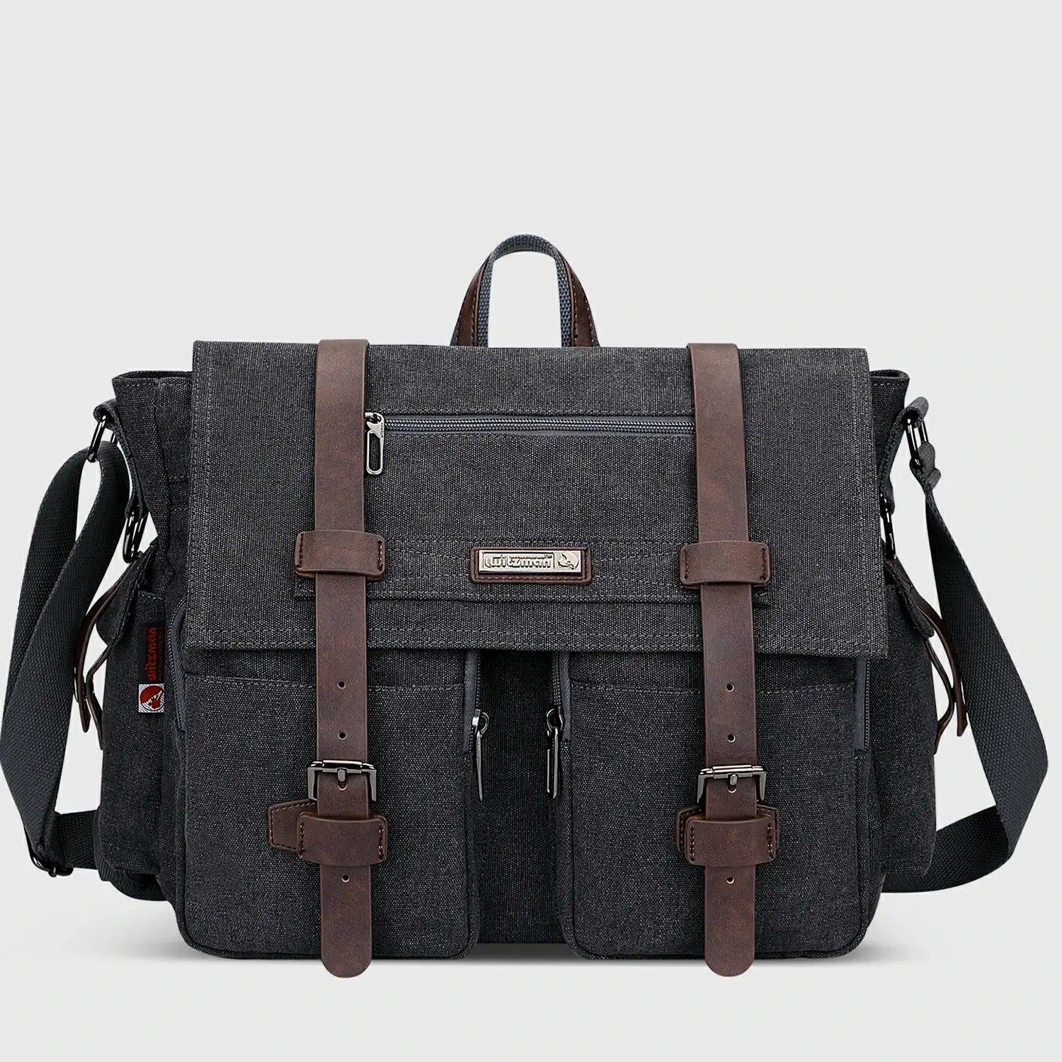 witzman vintage postman bag for men canvas for men black business messenger bags a8007 large #color_black