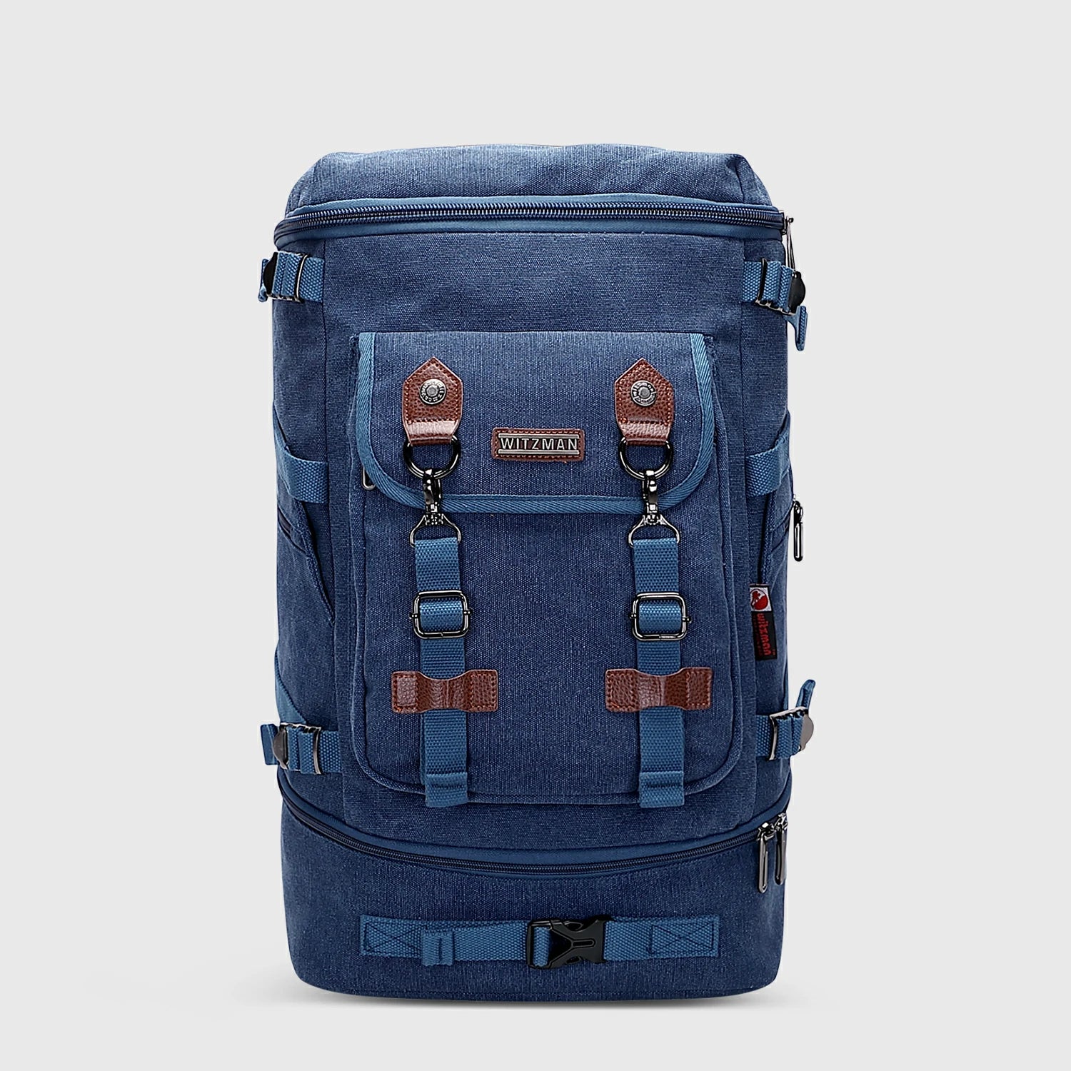 Classic Blue WITZMAN A568-2 canvas travel backpack product view
