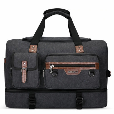 Fashion Vintage Canvas Large Travel Bag duffle bags witzman a8010 #color_black