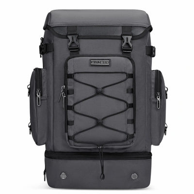 40L Nylon Travel Backpack With Shoe Compartment b691 sliver gray