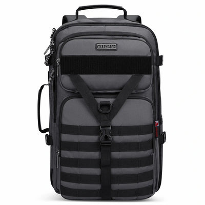 B688 Best large travel backpack carry on luggage bag sliver grey backpacks 45L with clamshell opening and multiple compartments 