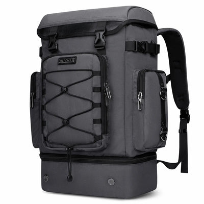 40L Nylon Travel Backpack With Shoe Compartment b691 sliver gray