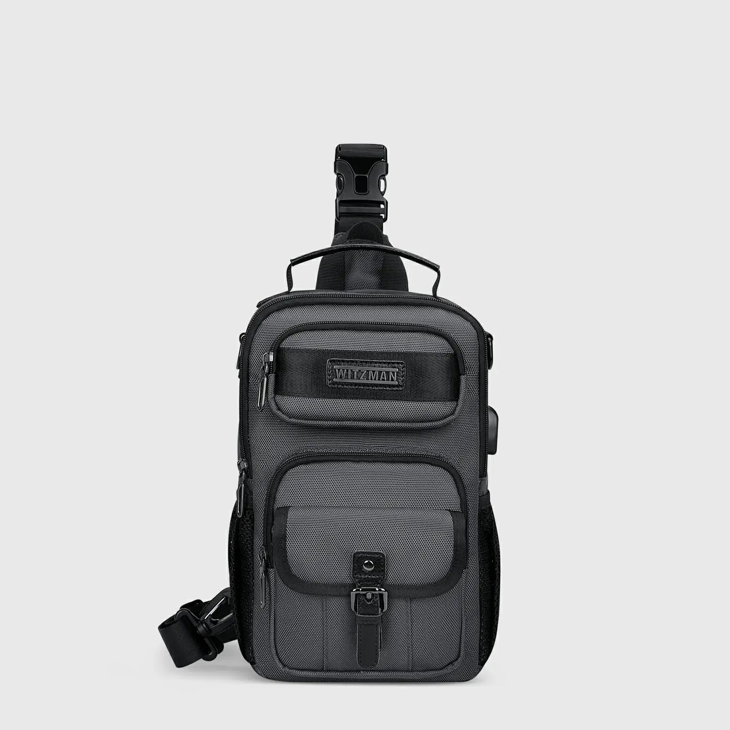 Silvery Grey WITZMAN B698 nylon sling bag product view