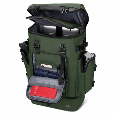 40L Nylon Travel Backpack With Shoe Compartment b691 amry green pack