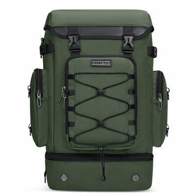 40L Nylon Travel Backpack With Shoe Compartment b691 amry green pack