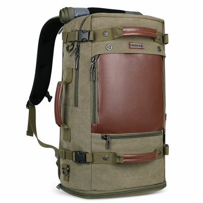 Travel Luggage Canvas Backpack for Men 22.5 inch green Rucksack