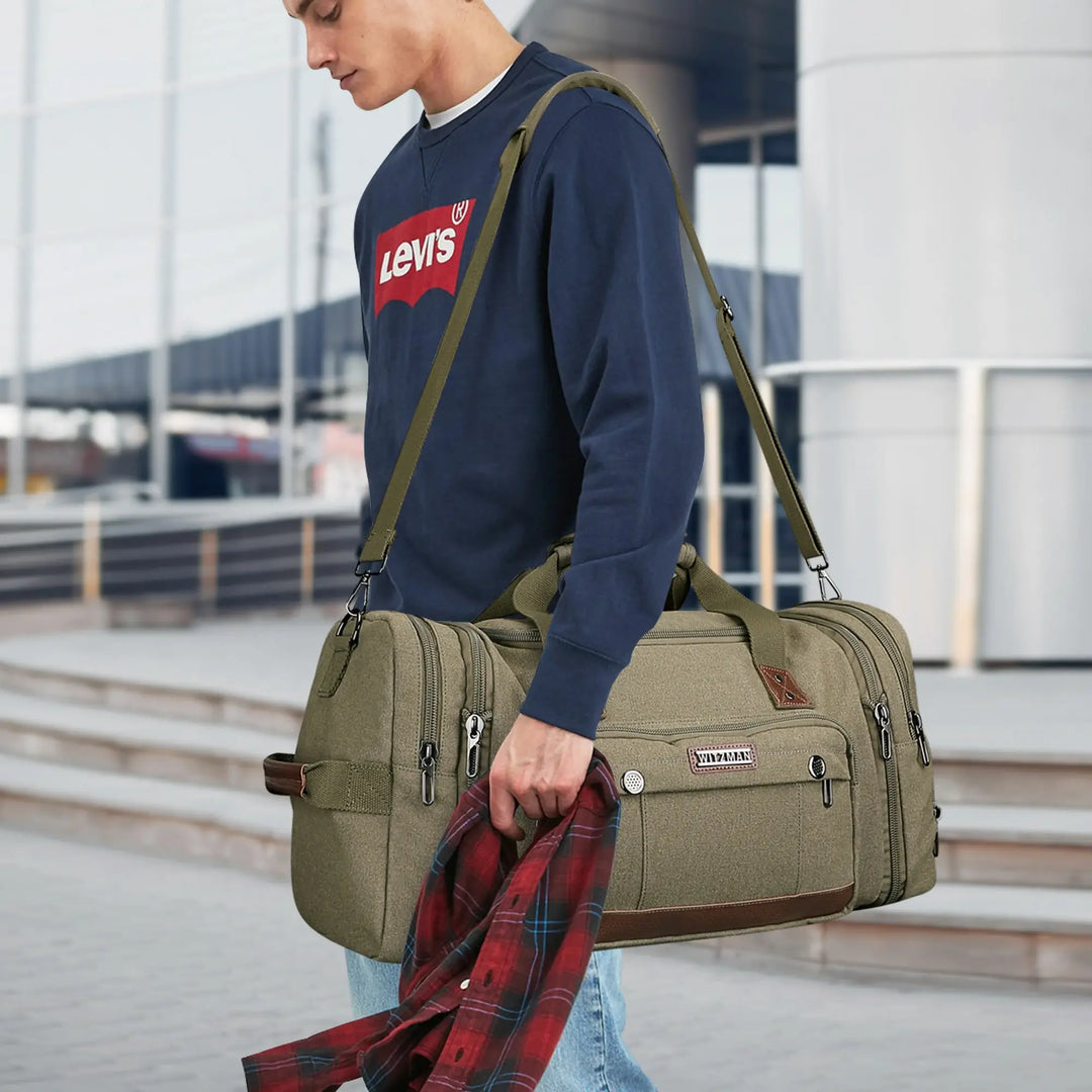 Large canvas duffle bag sales