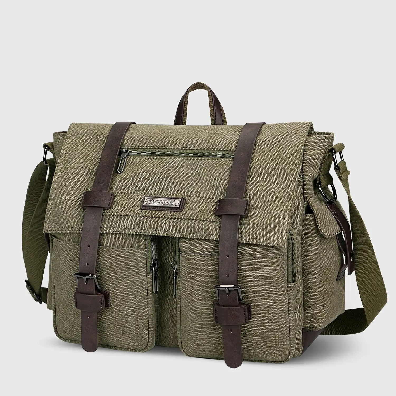 postman bag for men green messenger bag witzman large carry on canvas bag #color_green