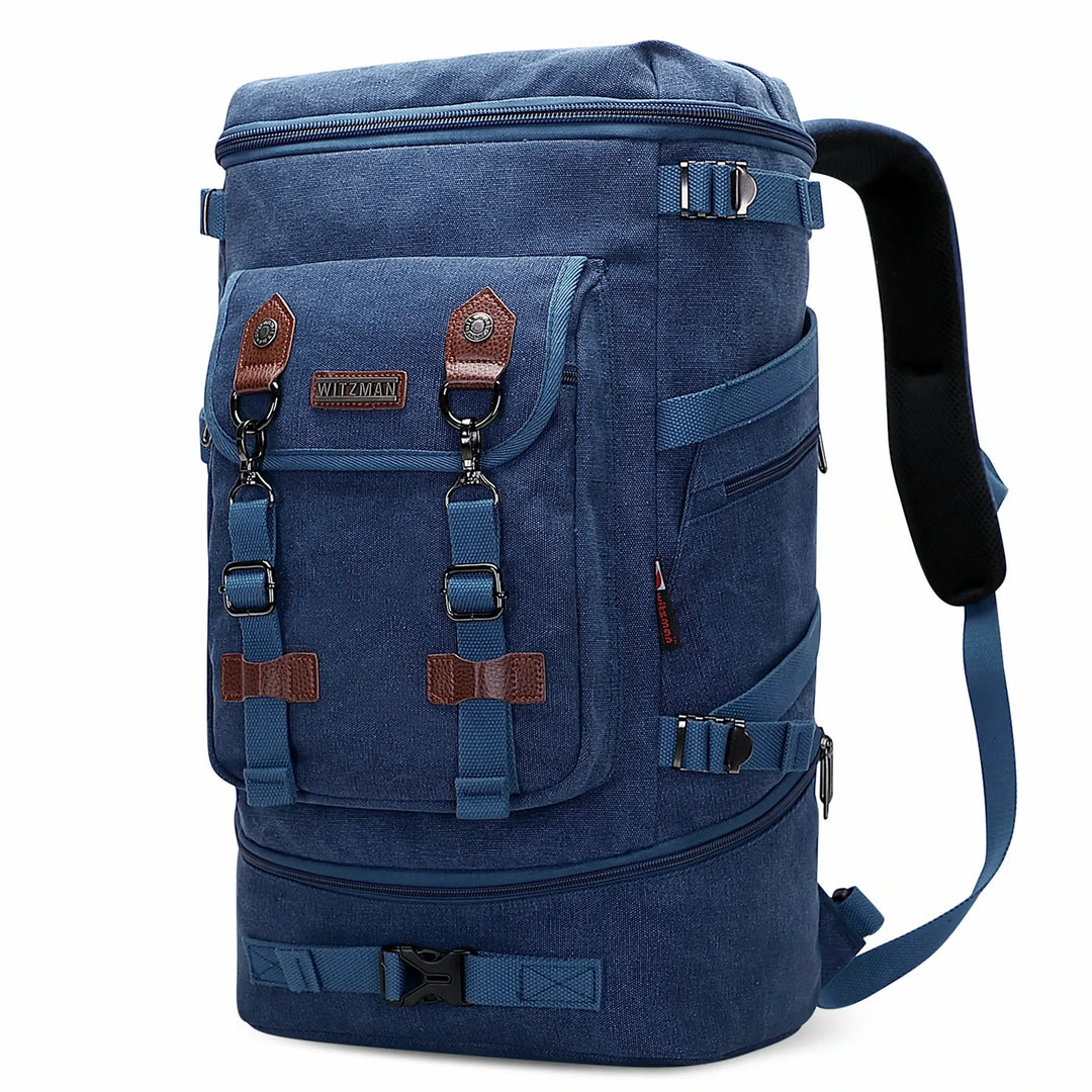 Travel Backpack for Men Canvas Carry On Luggage Rucksack WITZMAN Dark Blue
