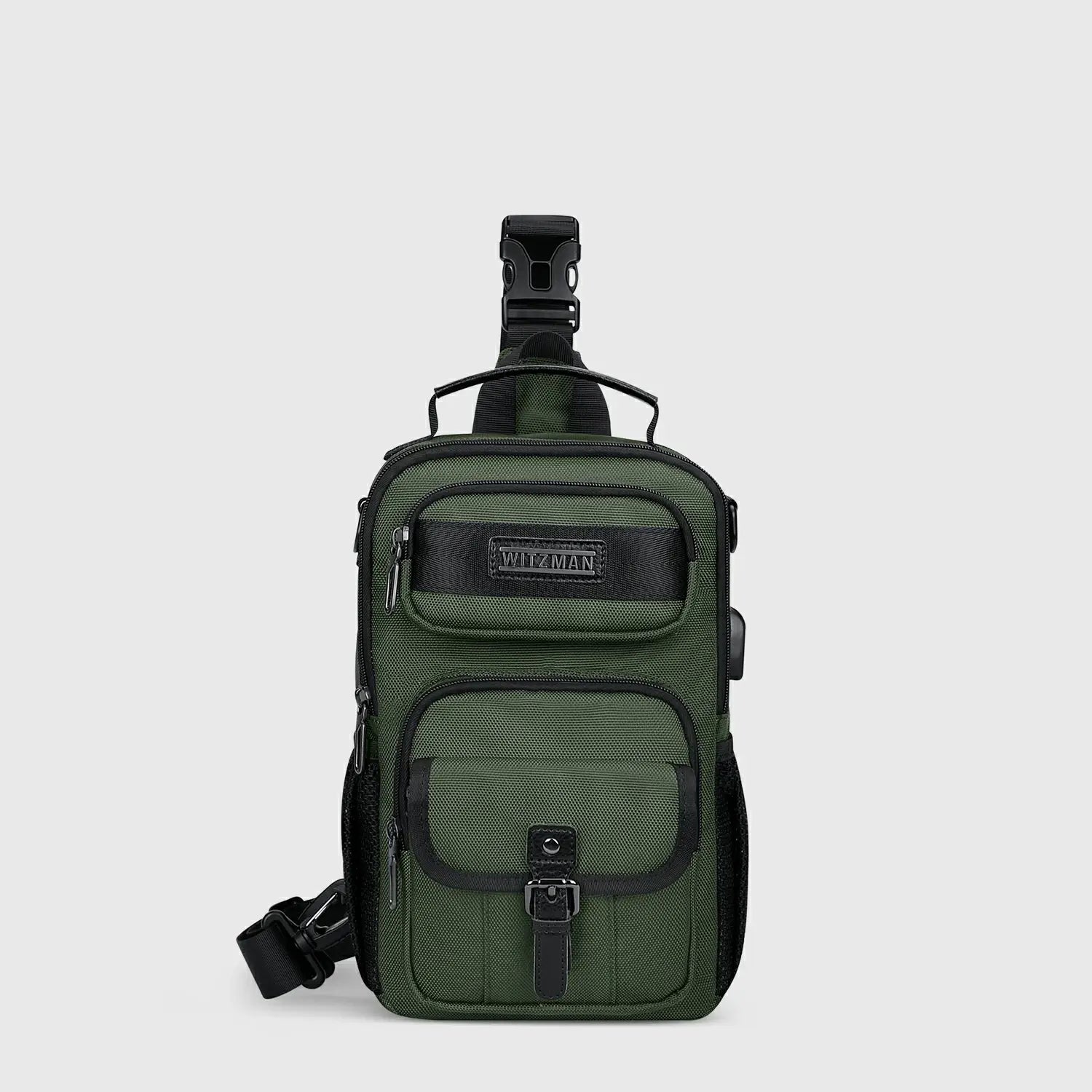 Army Green WITZMAN B698 nylon sling bag product view