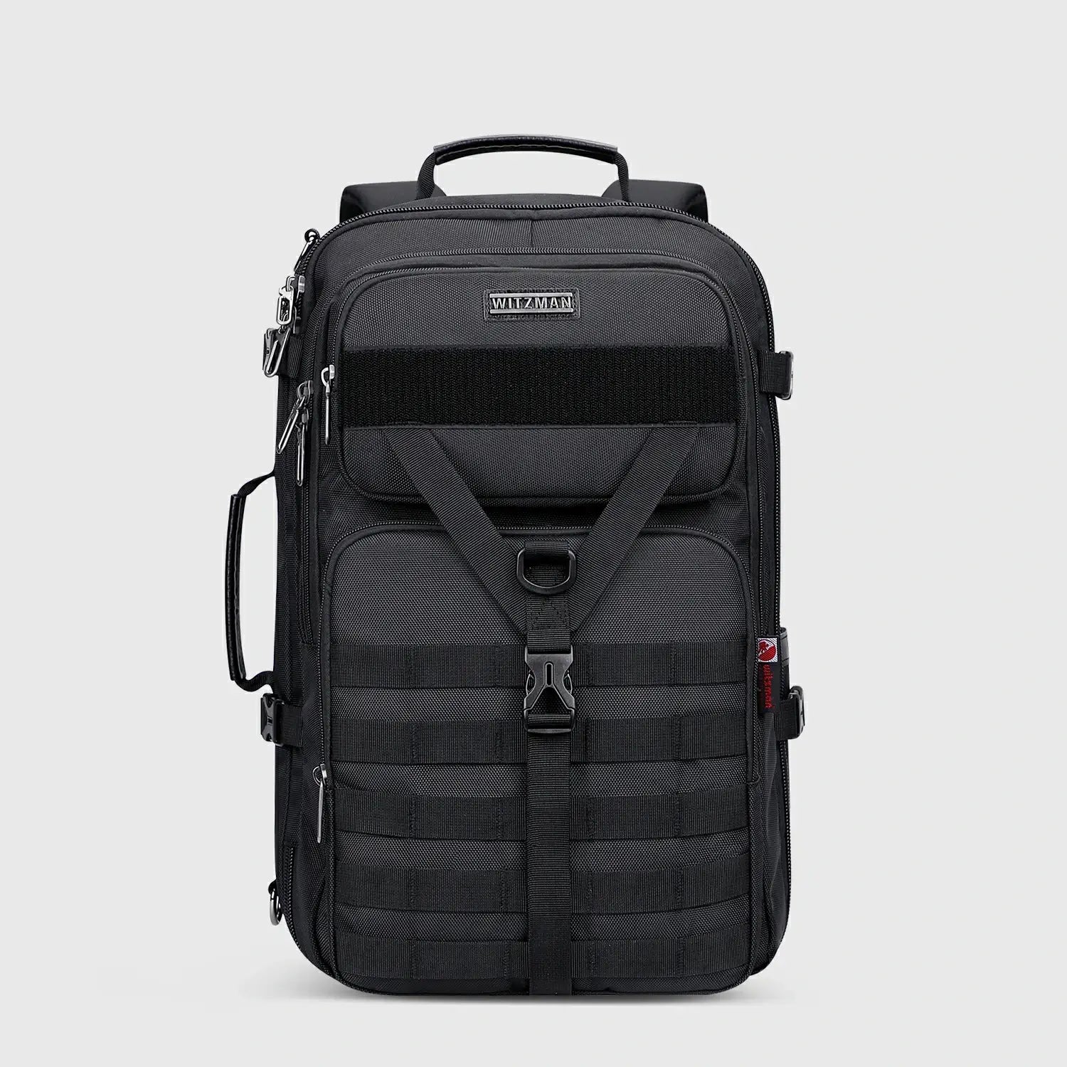 Black WITZMAN B688 40L nylon travel backpack product view